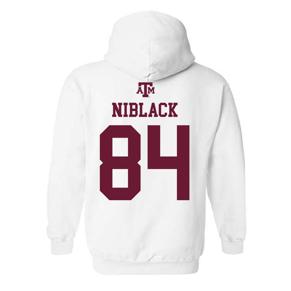 Texas A&M - NCAA Football : Amari Niblack - White Out 2026 Hooded Sweatshirt-1
