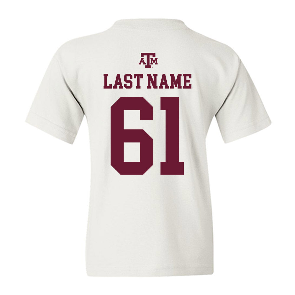 Texas A&M - NCAA Football : Kolinu'u Faaiu - White Out 2026 Youth T-Shirt-1