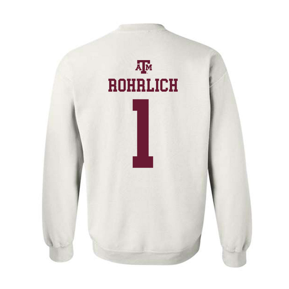 Texas A&M - NCAA Softball : Reagan Rohrlich - White Out 2026 Crewneck Sweatshirt-1