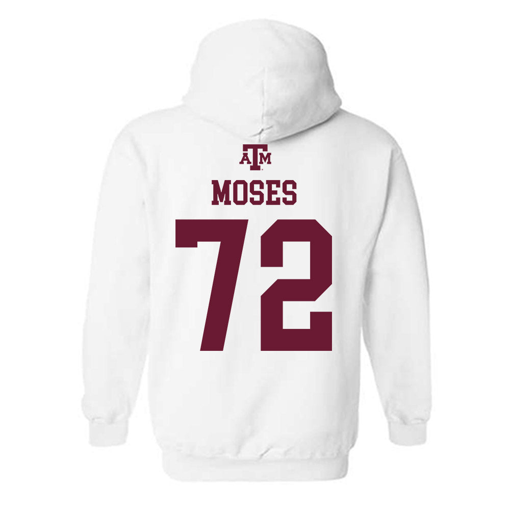 Texas A&M - NCAA Football : Joshua Moses - White Out 2026 Hooded Sweatshirt-1