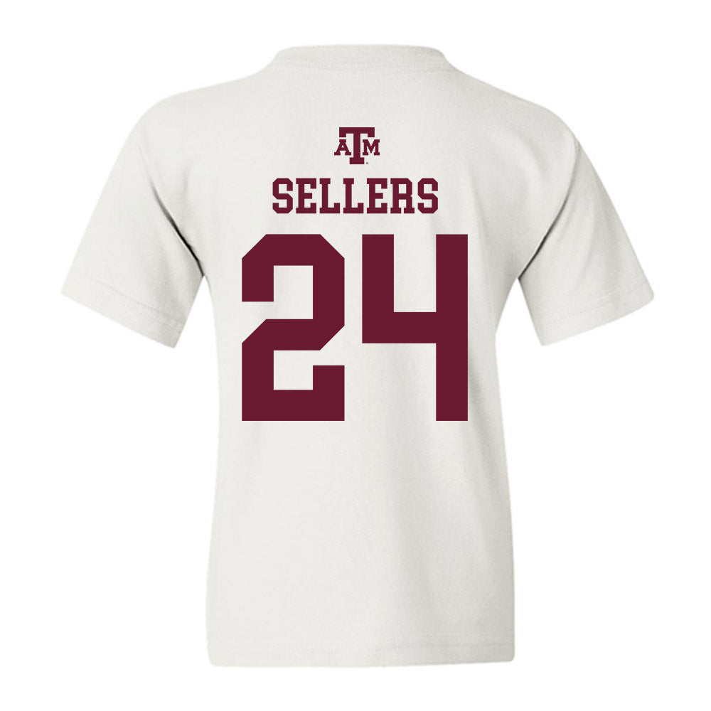Texas A&M - NCAA Football : Cobey Sellers - White Out 2026 Youth T-Shirt-1