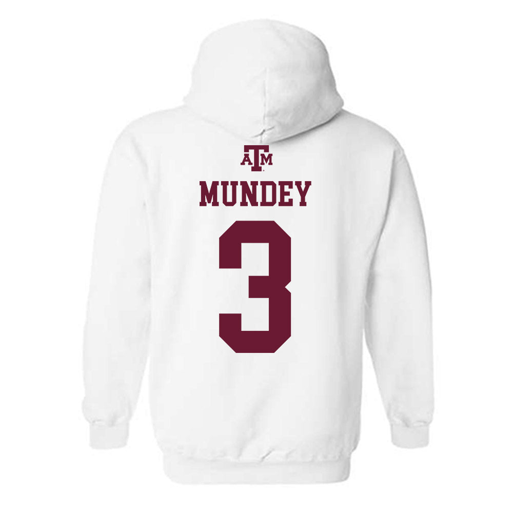 Texas A&M - NCAA Men's Basketball : Neiko Mundey - White Out 2026 Hooded Sweatshirt-1