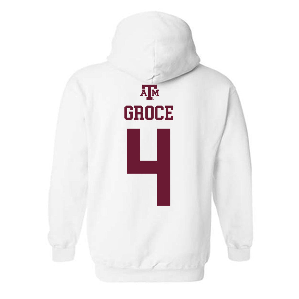Texas A&M - NCAA Softball : Annsley Groce - White Out 2026 Hooded Sweatshirt-1