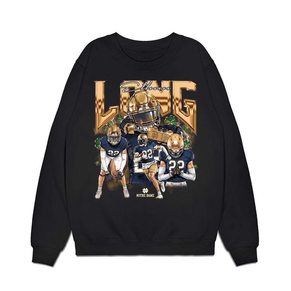 Notre Dame - NCAA Football : Ethan Long - Individual Collage Premium Crewneck Sweatshirt-0