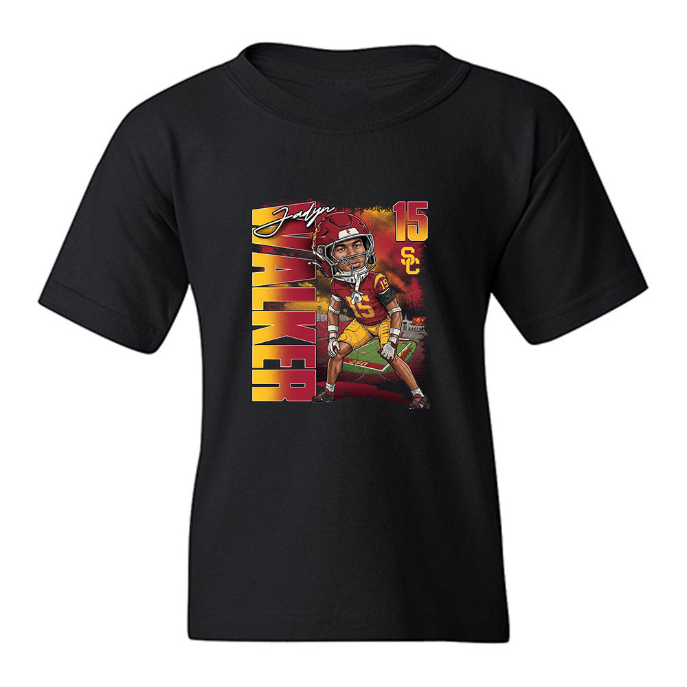 USC - NCAA Football : Jadyn Walker - Caricature Youth T-Shirt-0