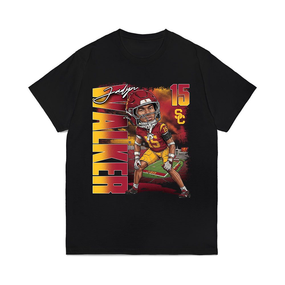 USC - NCAA Football : Jadyn Walker - Caricature Comfort Colors T-Shirt-0