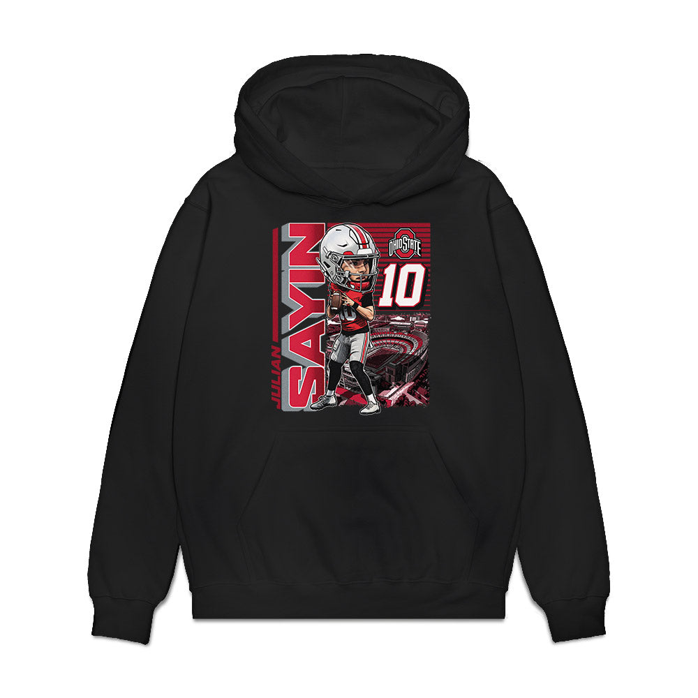 Ohio State - NCAA Football : Julian Sayin - Individual Caricature Premium Hooded Sweatshirt-0