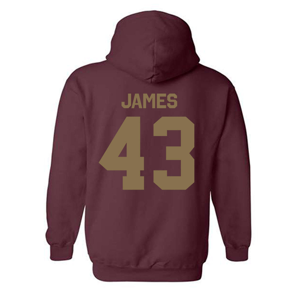 Texas State - NCAA Football : Michael James - Classic Shersey Hooded Sweatshirt-1