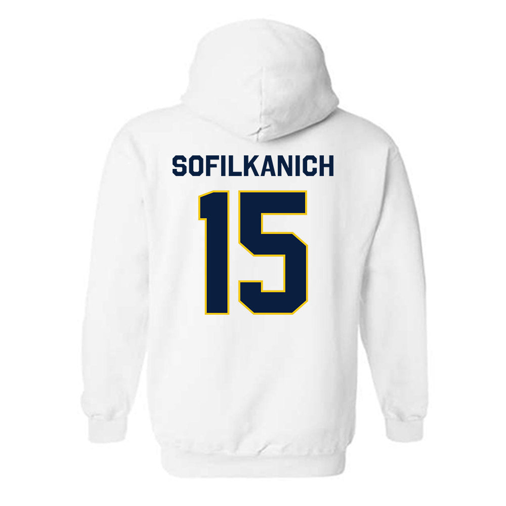 Michigan - NCAA Women's Basketball : Ashley Sofilkanich - Classic Shersey Hooded Sweatshirt-1