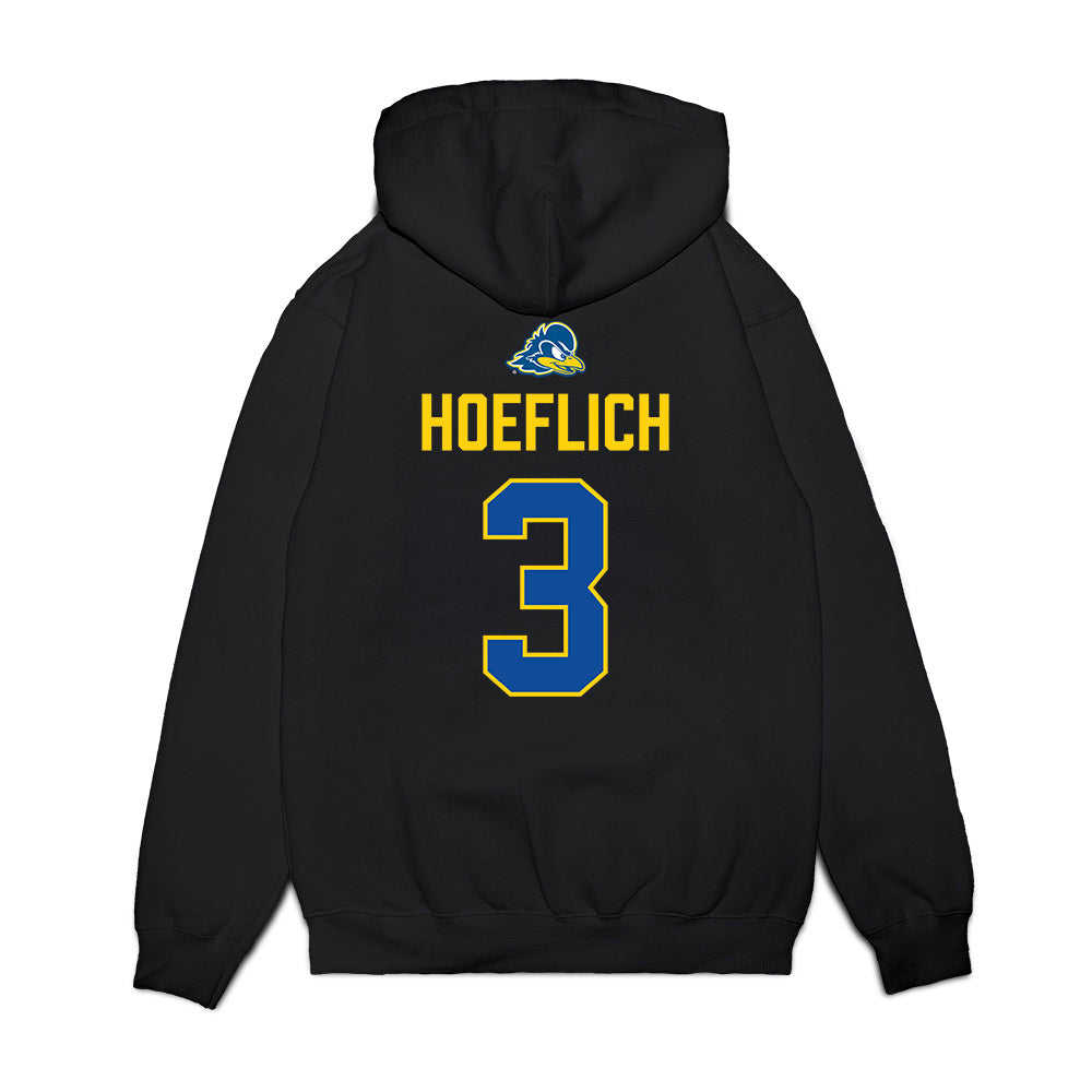 Delaware - NCAA Women's Lacrosse : Lara Hoeflich - Graduation Premium Hooded Sweatshirt-1