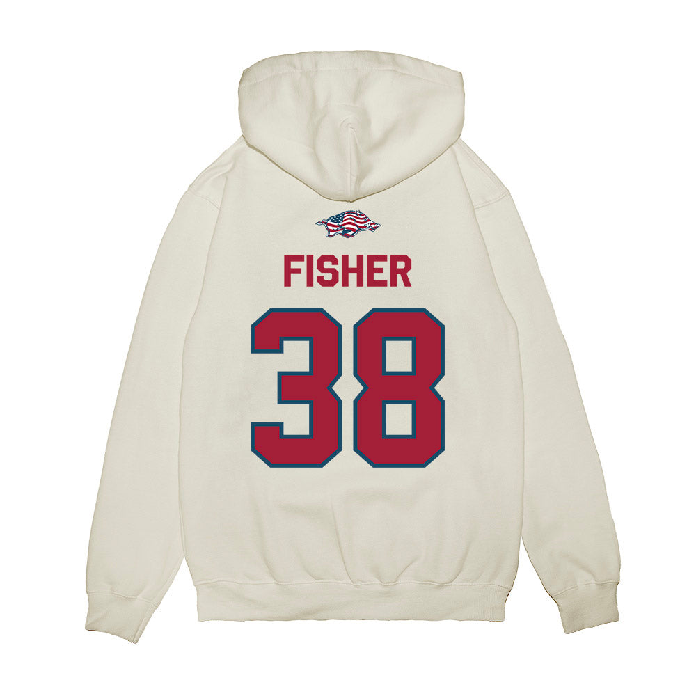 Arkansas - NCAA Baseball : Colin Fisher - Patriotic Collection Premium Hooded Sweatshirt-1