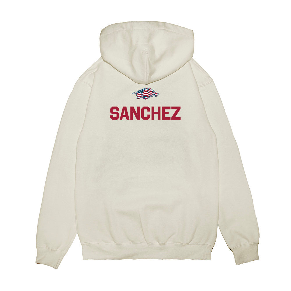 Arkansas - NCAA Women's Swimming & Diving : Bryze Sanchez - Patriotic Collection Premium Hooded Sweatshirt-1