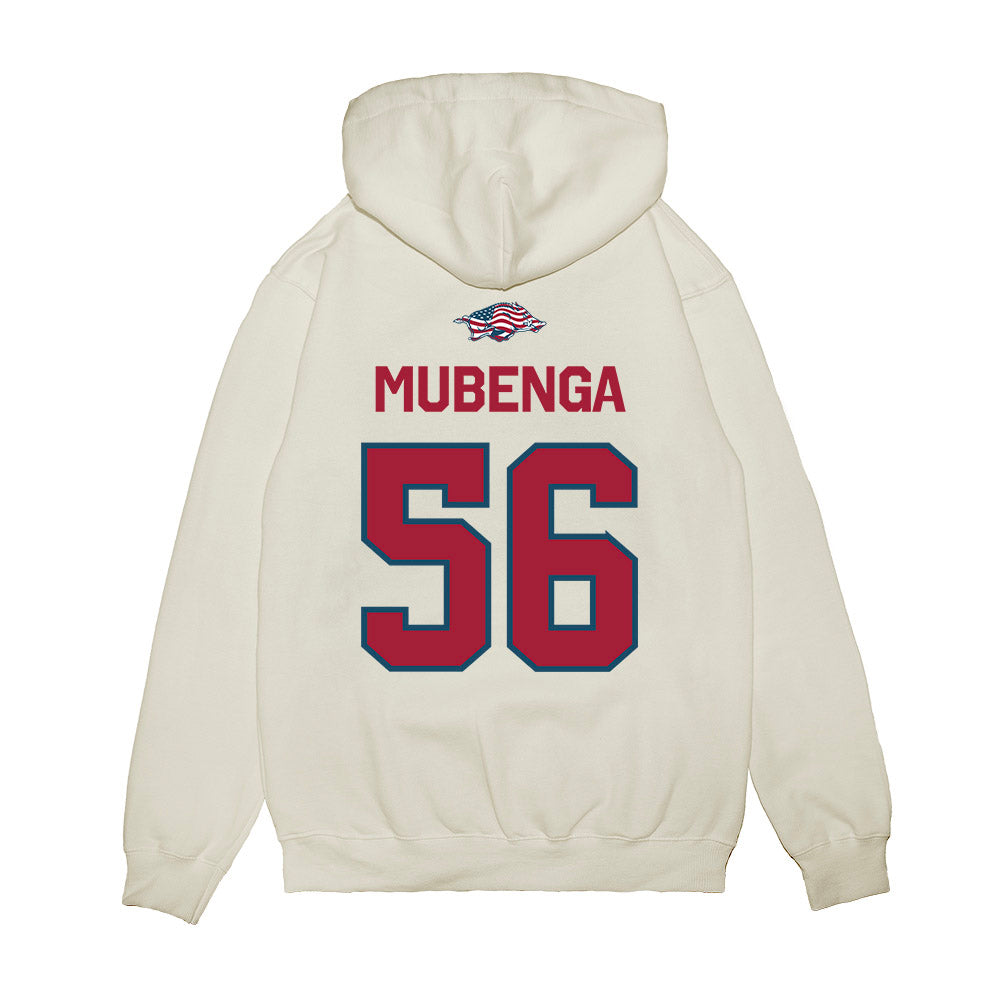 Arkansas - NCAA Football : Ben Mubenga - Patriotic Collection Premium Hooded Sweatshirt-1