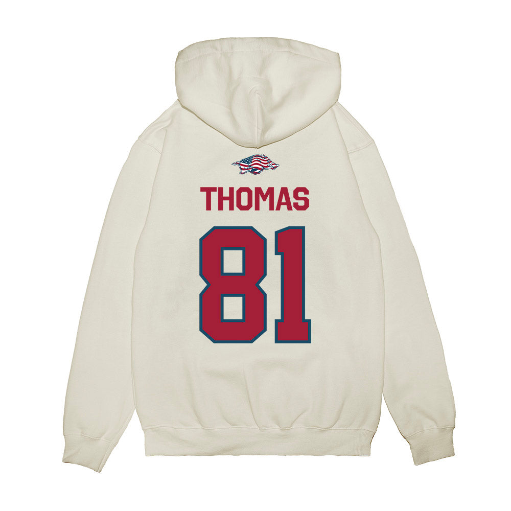 Arkansas - NCAA Football : Dai'Shaun Thomas - Patriotic Collection Premium Hooded Sweatshirt-1