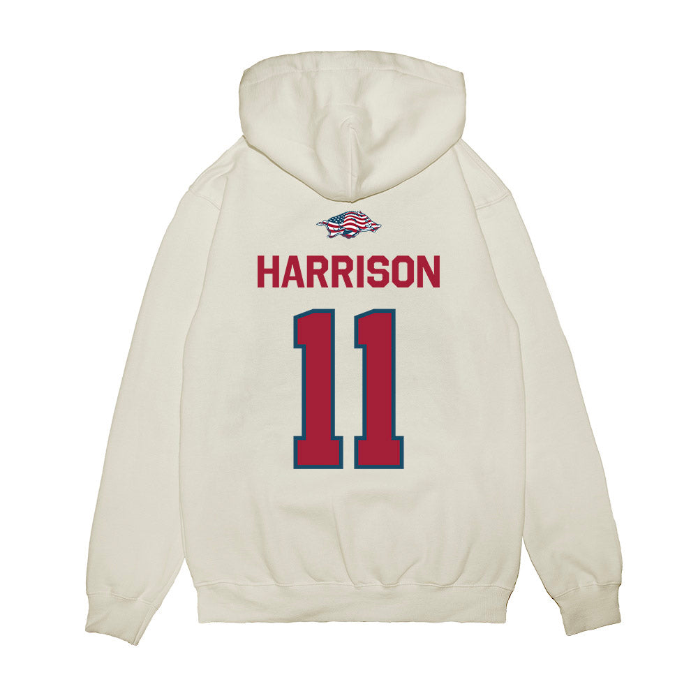 Arkansas - NCAA Football : Monte Harrison - Patriotic Collection Premium Hooded Sweatshirt-1