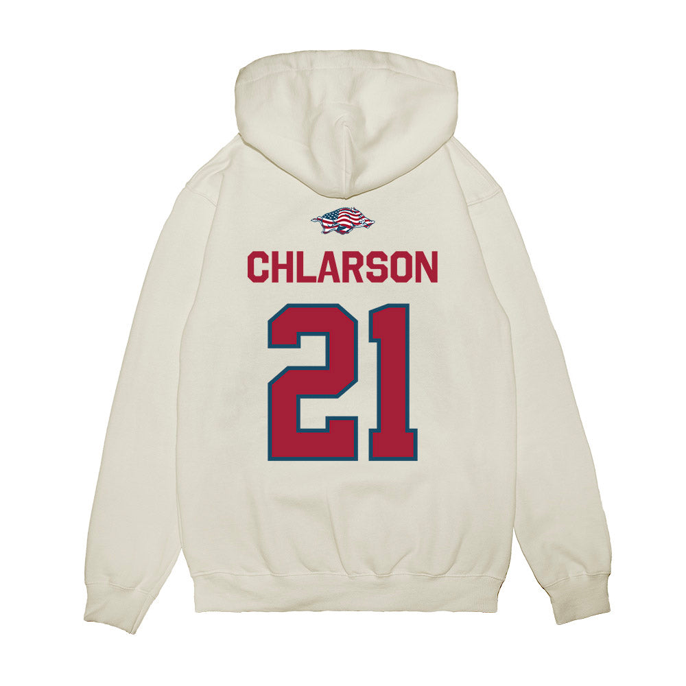 Arkansas - NCAA Women's Basketball : Ashlynn Chlarson - Patriotic Collection Premium Hooded Sweatshirt-1