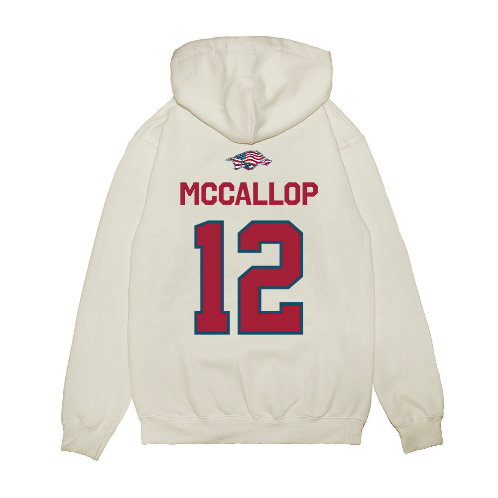 Arkansas - NCAA Women's Basketball : Grace McCallop - Patriotic Collection Premium Hooded Sweatshirt-1