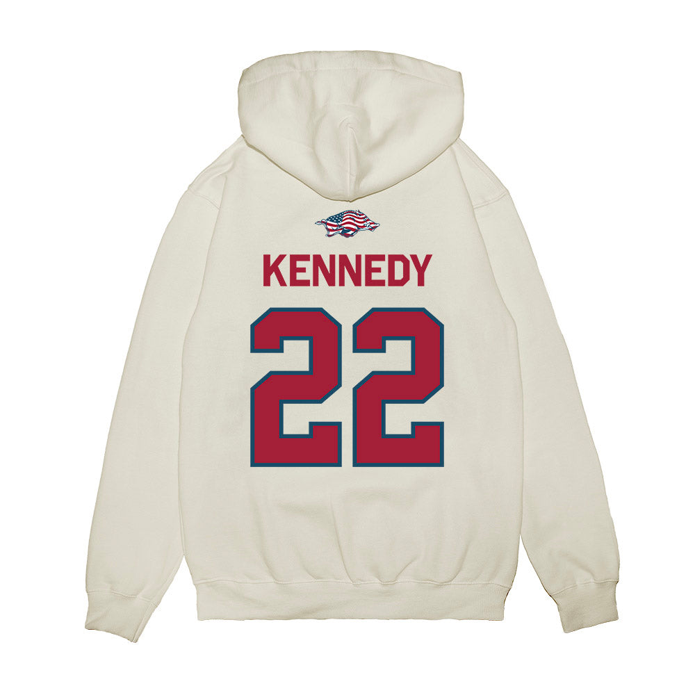 Arkansas - NCAA Softball : Dakota Kennedy - Patriotic Collection Premium Hooded Sweatshirt-1