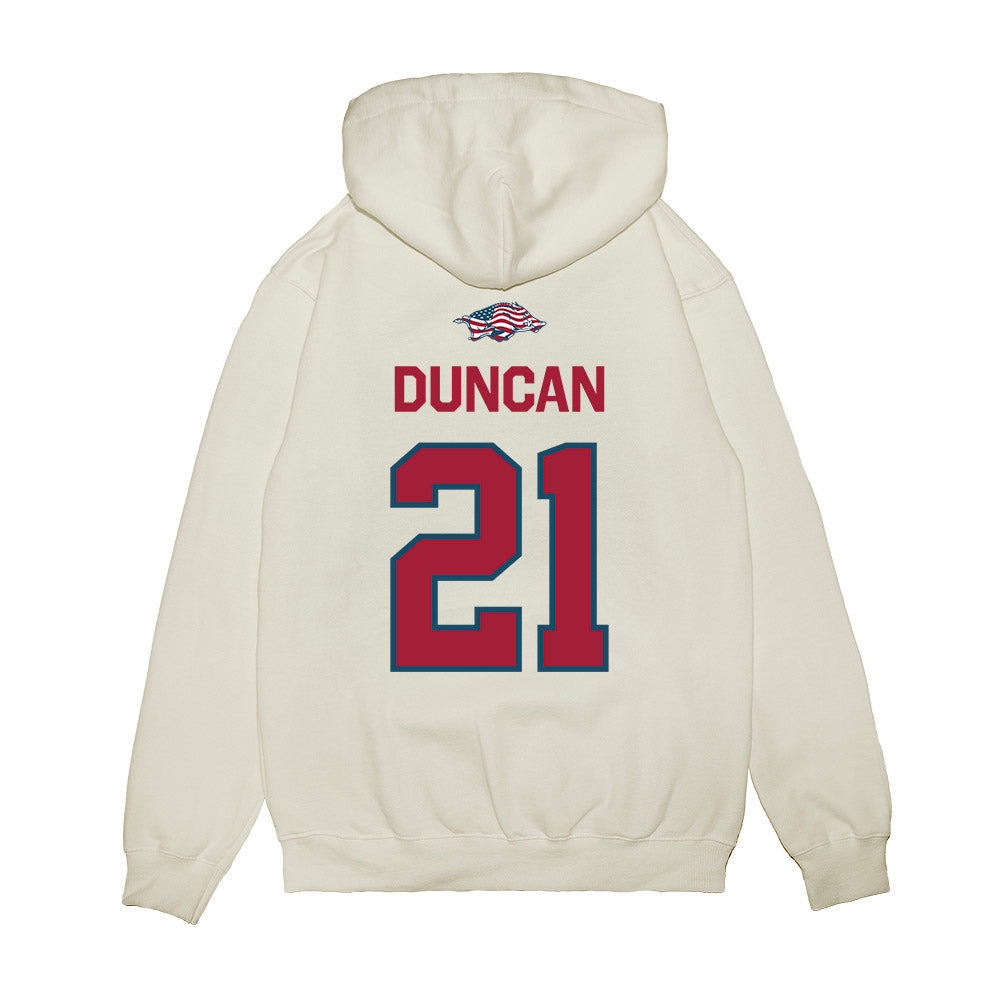 Arkansas - NCAA Women's Volleyball : Parker Duncan - Patriotic Collection Premium Hooded Sweatshirt-1