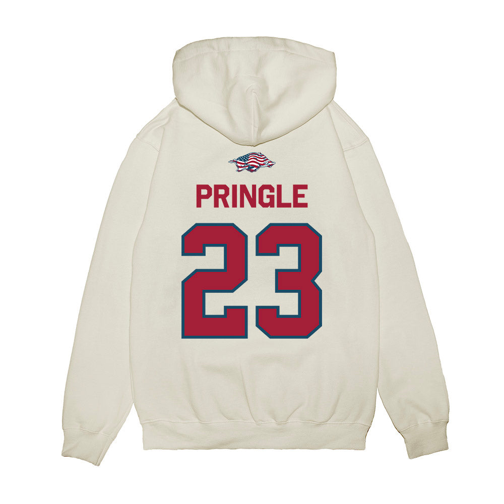 Arkansas - NCAA Men's Basketball : Nick Pringle - Patriotic Collection Premium Hooded Sweatshirt-1