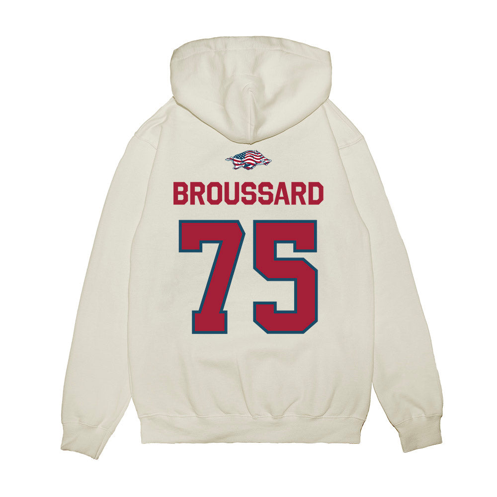 Arkansas - NCAA Football : Kavion Broussard - Patriotic Collection Premium Hooded Sweatshirt-1