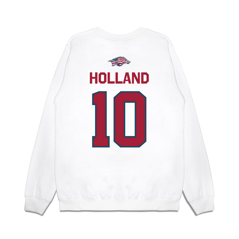 Arkansas - NCAA Baseball : Tyler Holland - Patriotic Collection Premium Crewneck Sweatshirt-1