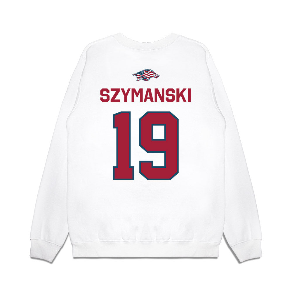 Arkansas - NCAA Women's Soccer : Paige Szymanski - Patriotic Collection Premium Crewneck Sweatshirt-1