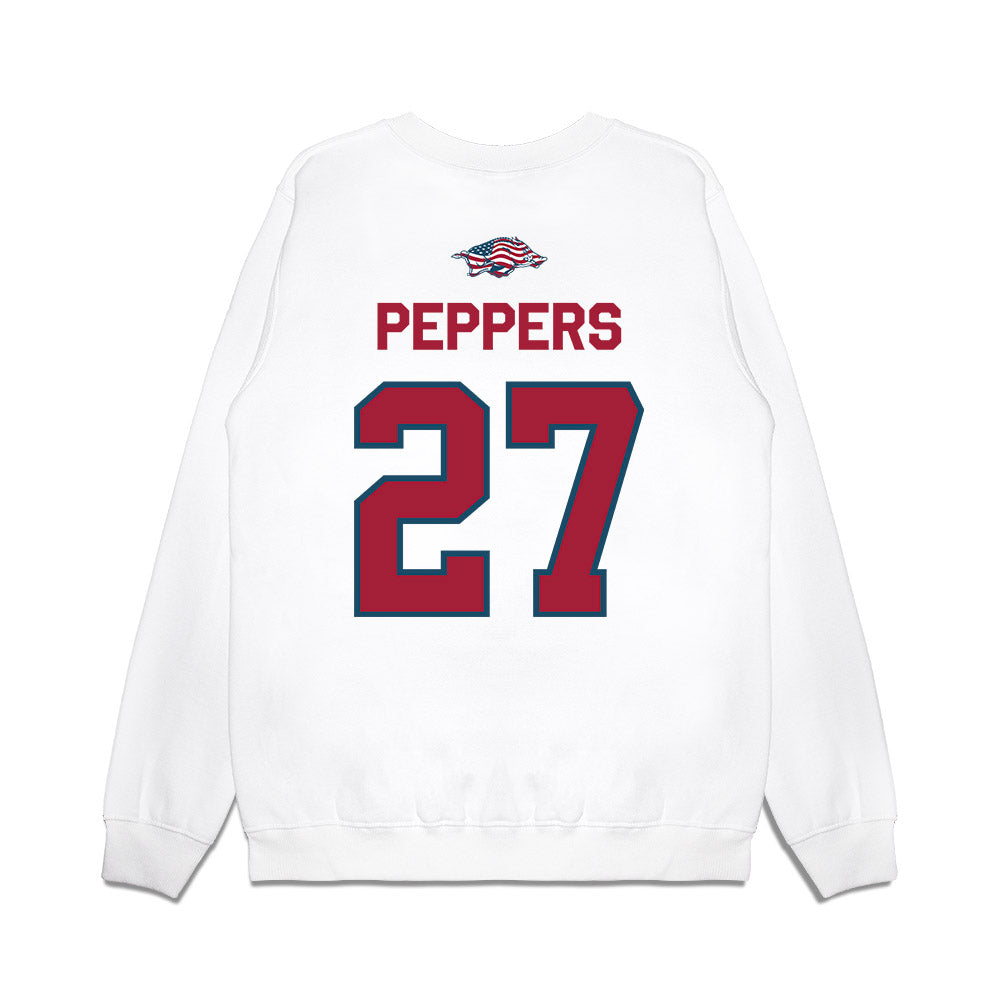 Arkansas - NCAA Women's Volleyball : Journey Peppers - Patriotic Collection Premium Crewneck Sweatshirt-1