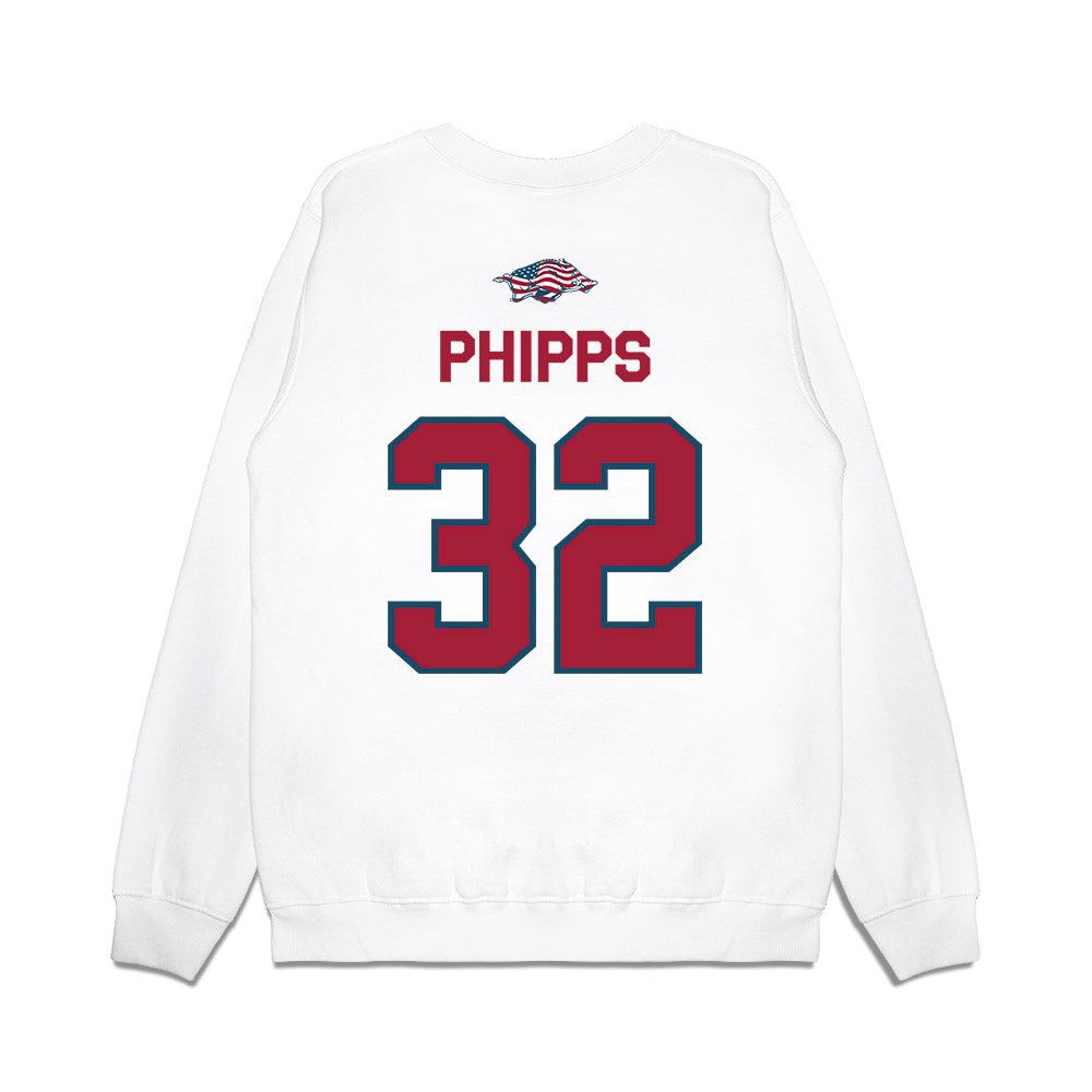 Arkansas - NCAA Football : Landon Phipps - Patriotic Collection Premium Crewneck Sweatshirt-1