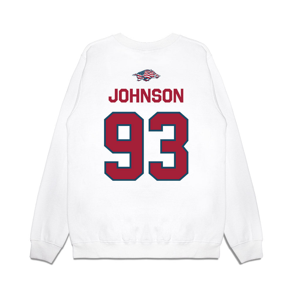 Arkansas - NCAA Football : keiundre johnson - Patriotic Collection Premium Crewneck Sweatshirt-1