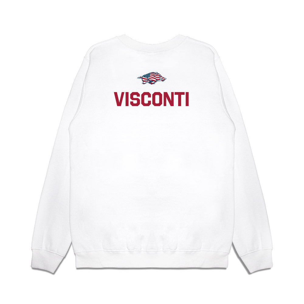 Arkansas - NCAA Women's Gymnastics : Sabrina Visconti - Patriotic Collection Premium Crewneck Sweatshirt-1