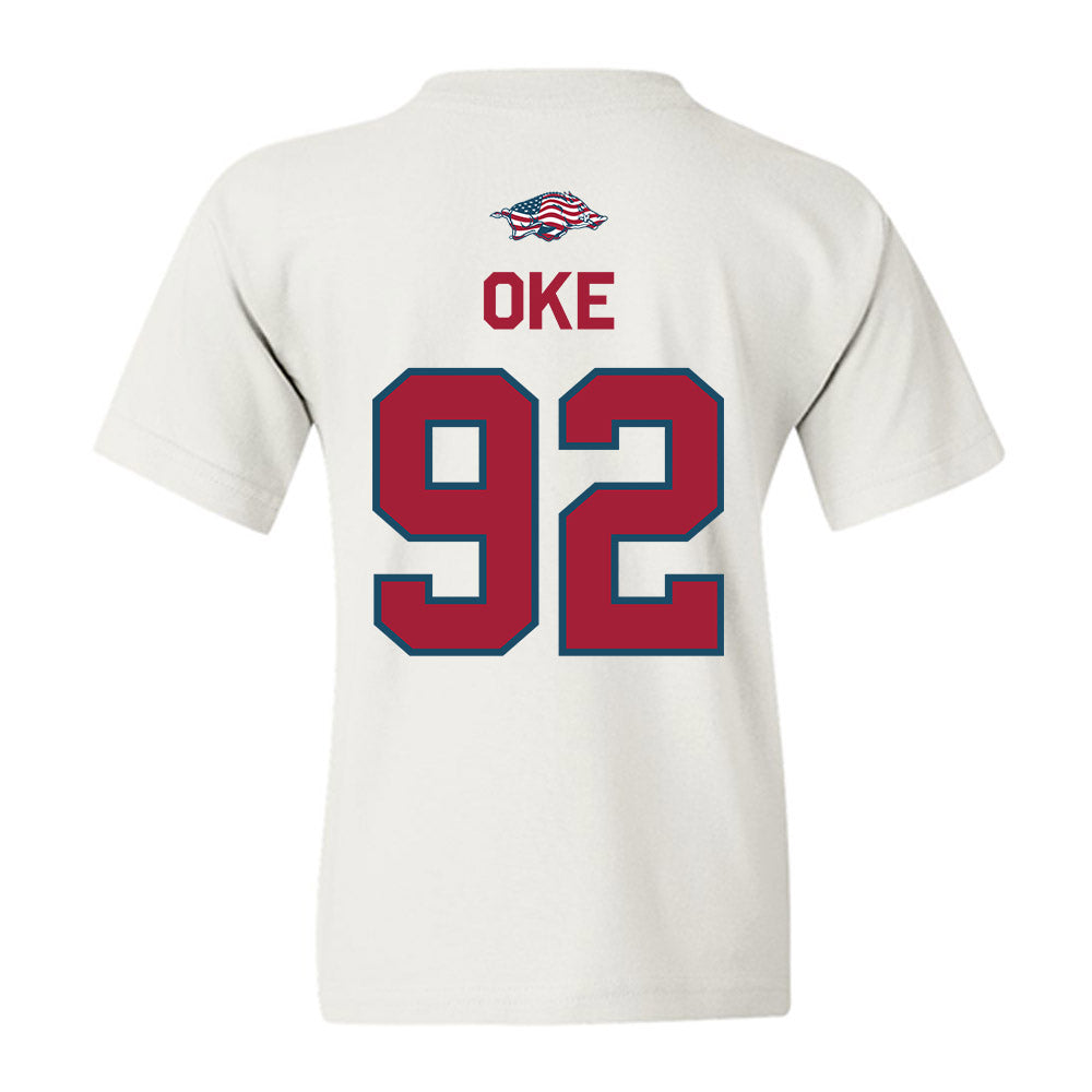 Arkansas - NCAA Football : David Oke - Patriotic Collection Youth T-Shirt-1