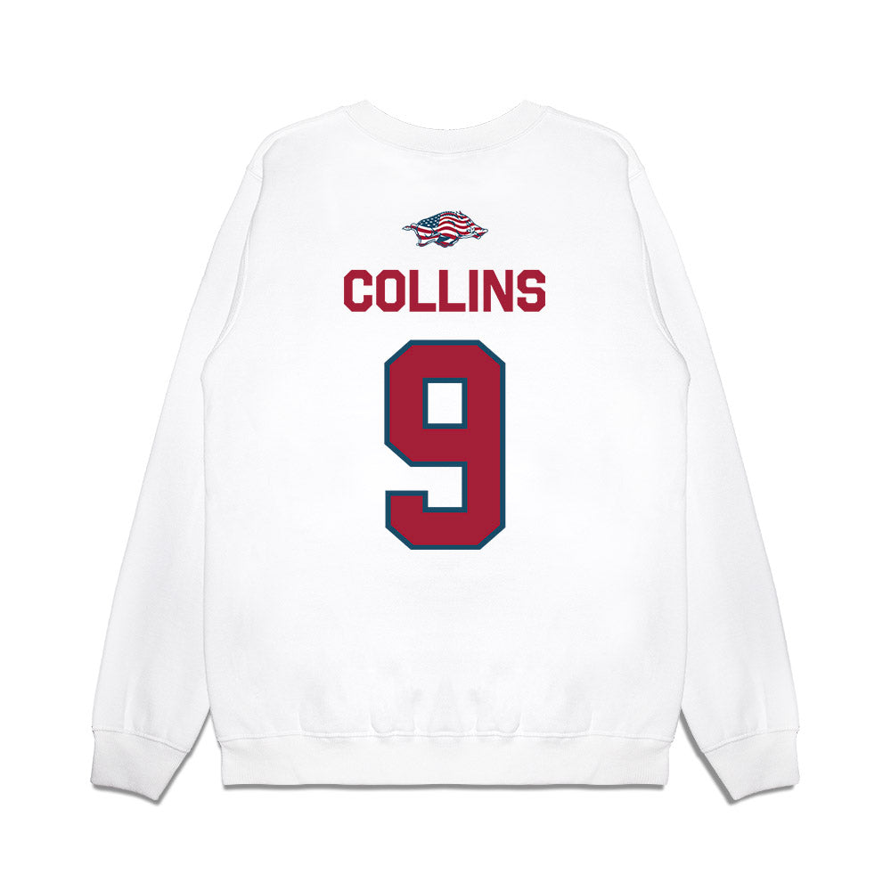 Arkansas - NCAA Football : Charleston Collins - Patriotic Collection Premium Crewneck Sweatshirt-1