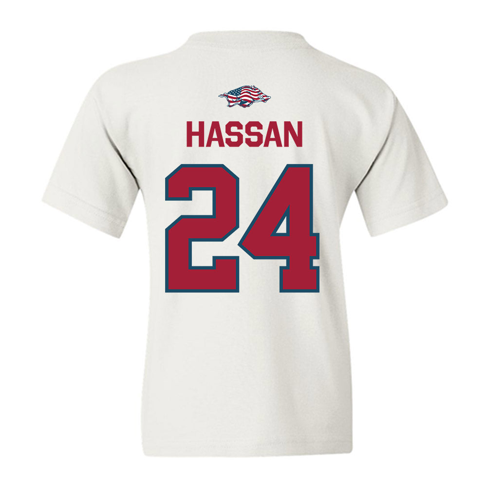 Arkansas - NCAA Women's Basketball : Aisha Hassan - Patriotic Collection Youth T-Shirt-1