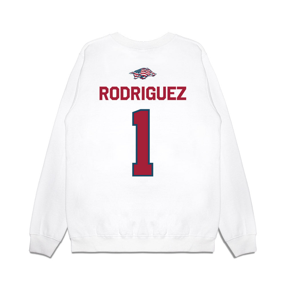 Arkansas - NCAA Women's Basketball : Maria Rodriguez - Patriotic Collection Premium Crewneck Sweatshirt-1