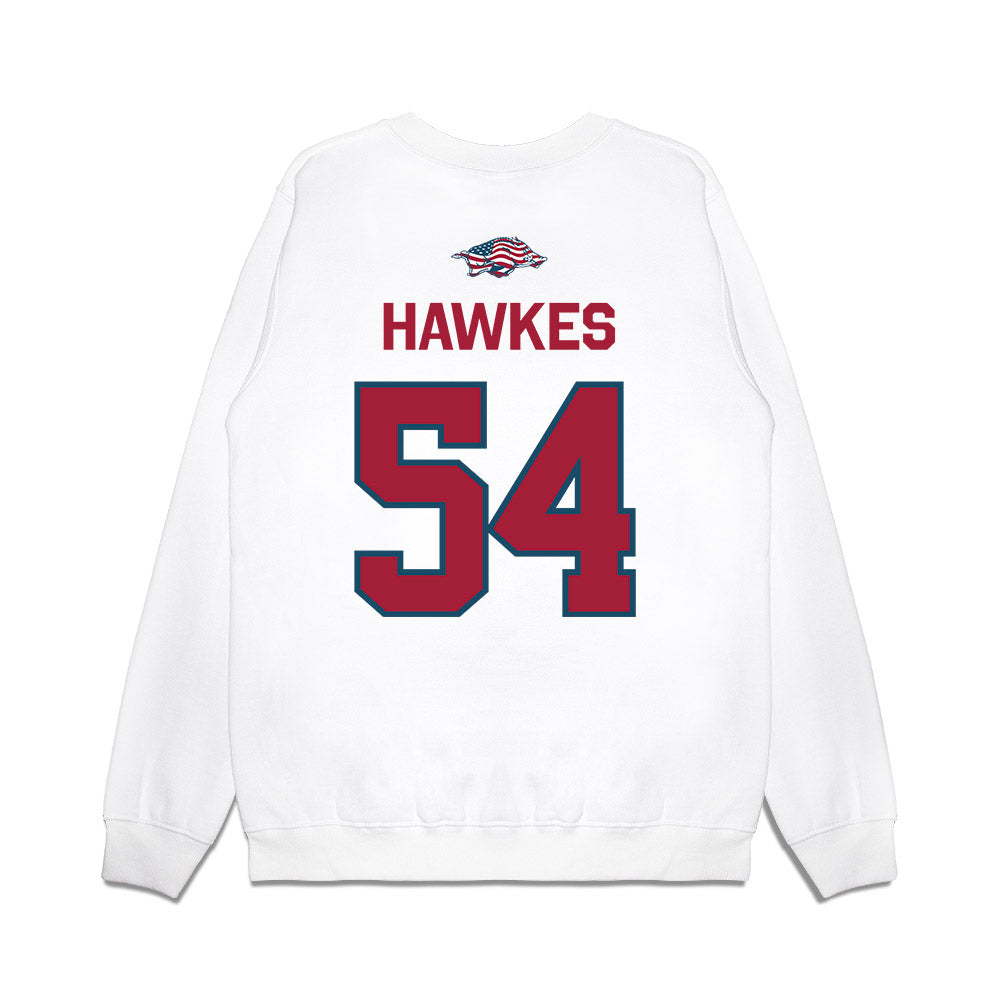 Arkansas - NCAA Football : Adam Hawkes - Patriotic Collection Premium Crewneck Sweatshirt-1