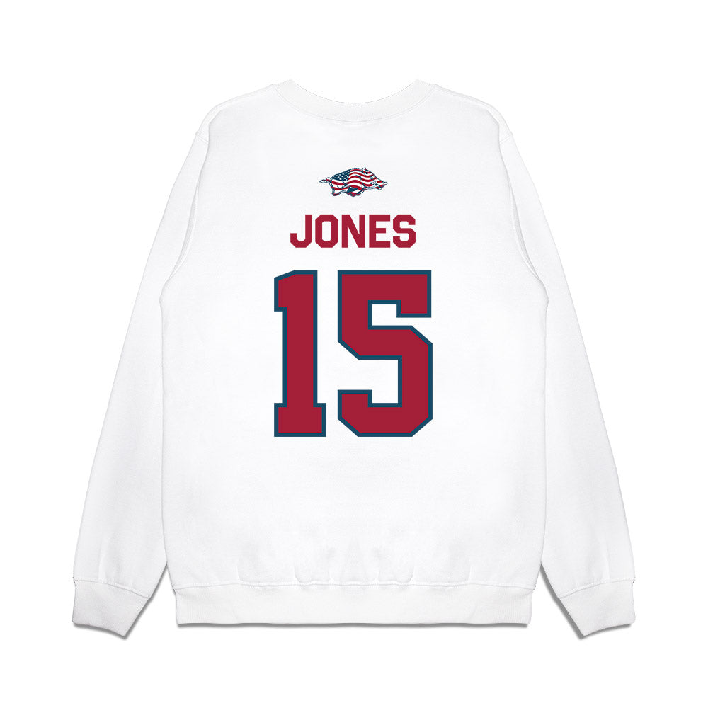 Arkansas - NCAA Women's Soccer : Sabrina Jones - Patriotic Collection Premium Crewneck Sweatshirt-1