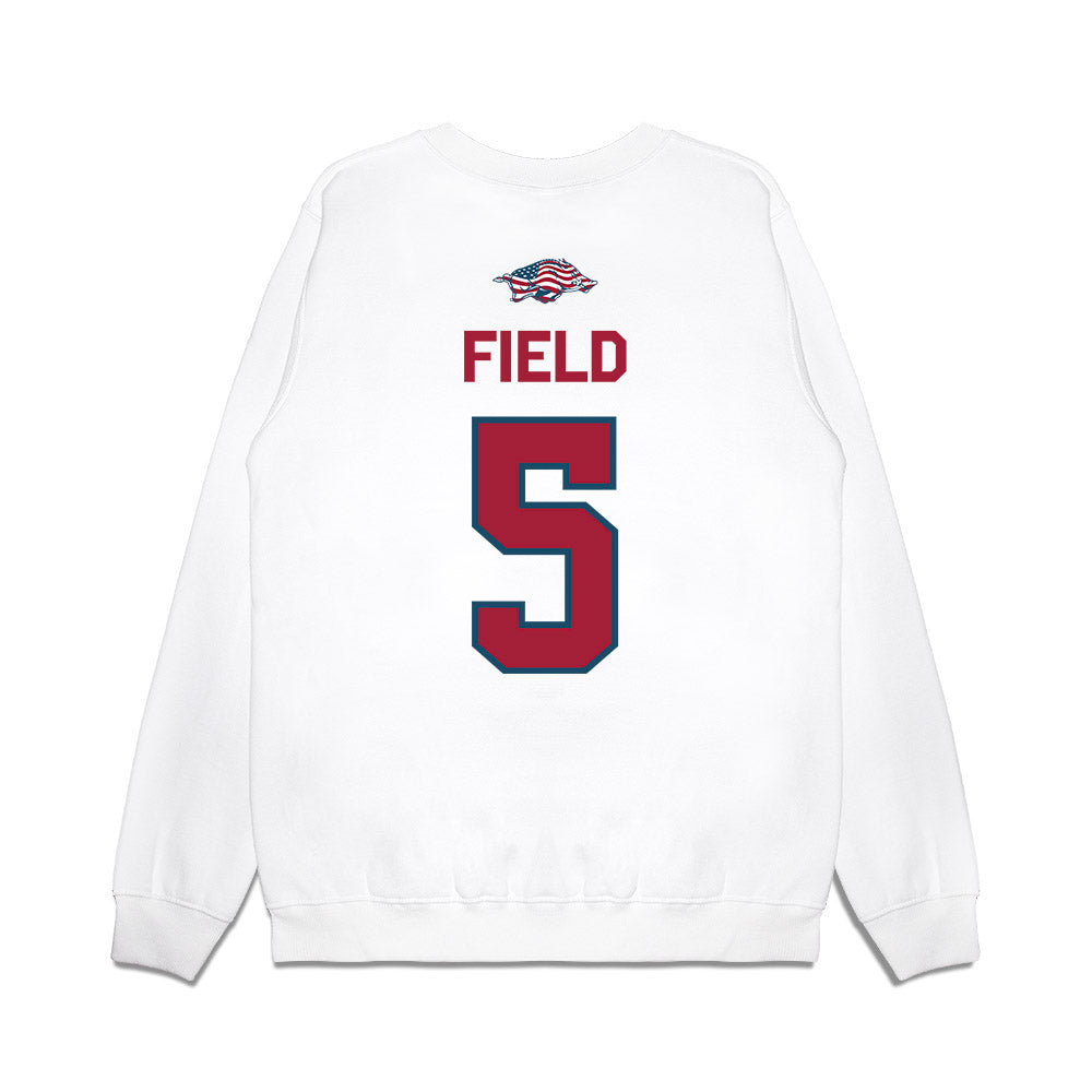 Arkansas - NCAA Women's Soccer : Bella Field - Patriotic Collection Premium Crewneck Sweatshirt-1