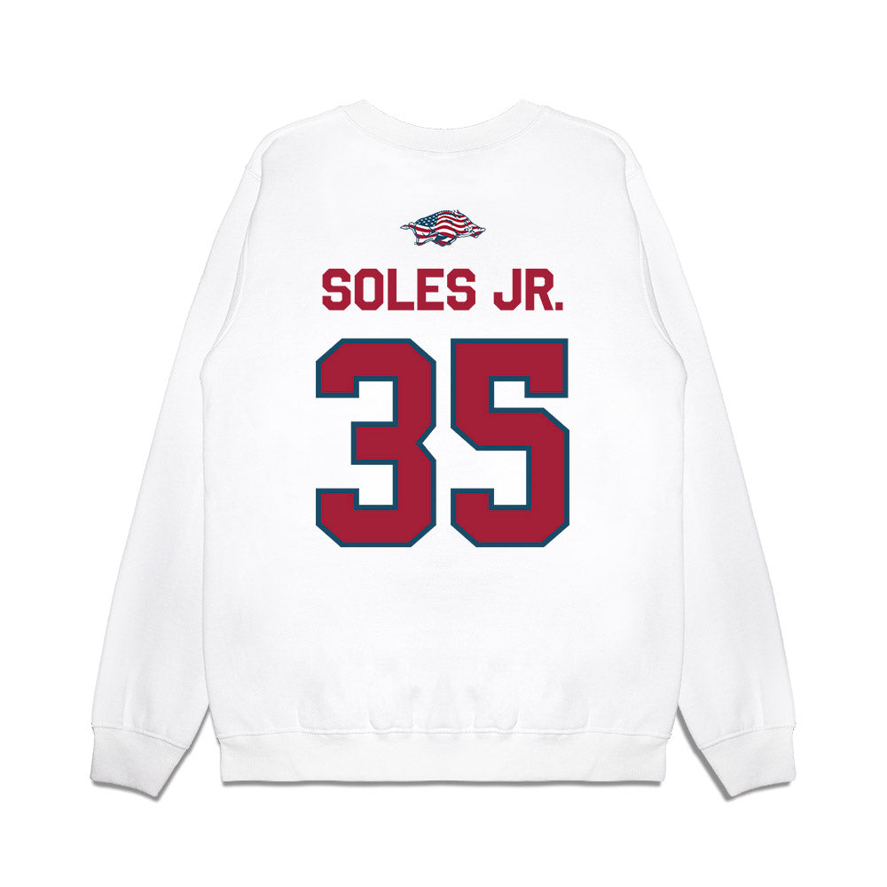 Arkansas - NCAA Football : Steven Soles Jr. - Patriotic Collection Premium Crewneck Sweatshirt-1