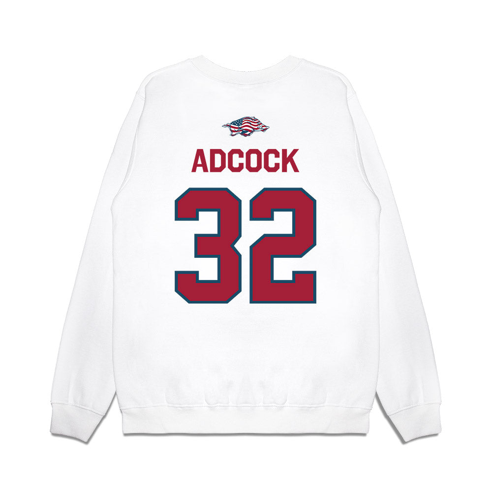 Arkansas - NCAA Football : Matt Adcock - Patriotic Collection Premium Crewneck Sweatshirt-1