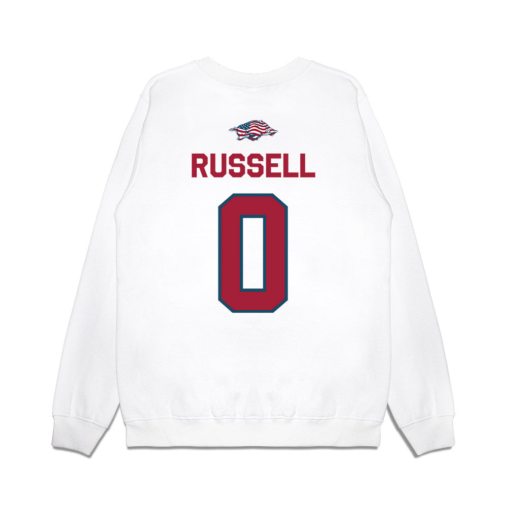 Arkansas - NCAA Football : Braylen Russell - Patriotic Collection Premium Crewneck Sweatshirt-1