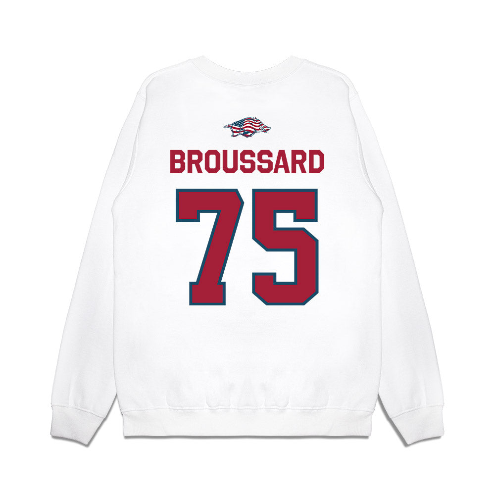 Arkansas - NCAA Football : Kavion Broussard - Patriotic Collection Premium Crewneck Sweatshirt-1