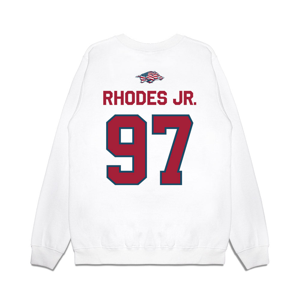 Arkansas - NCAA Football : Quincy Rhodes Jr. - Patriotic Collection Premium Crewneck Sweatshirt-1