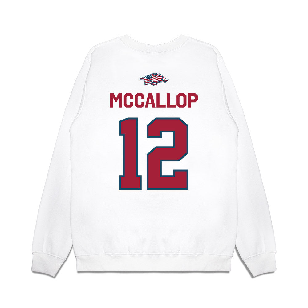 Arkansas - NCAA Women's Basketball : Grace McCallop - Patriotic Collection Premium Crewneck Sweatshirt-1