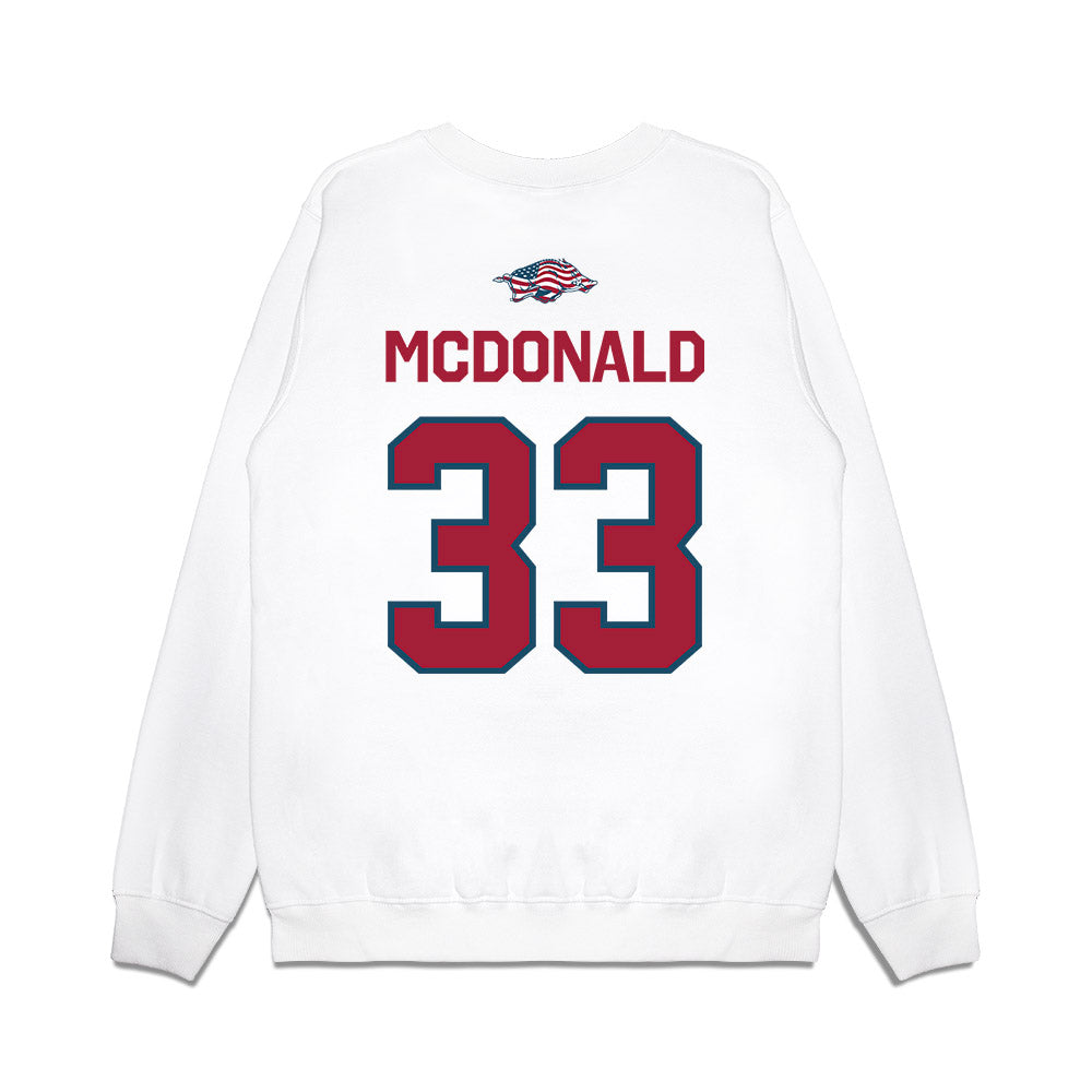Arkansas - NCAA Women's Soccer : Madden McDonald - Patriotic Collection Premium Crewneck Sweatshirt-1