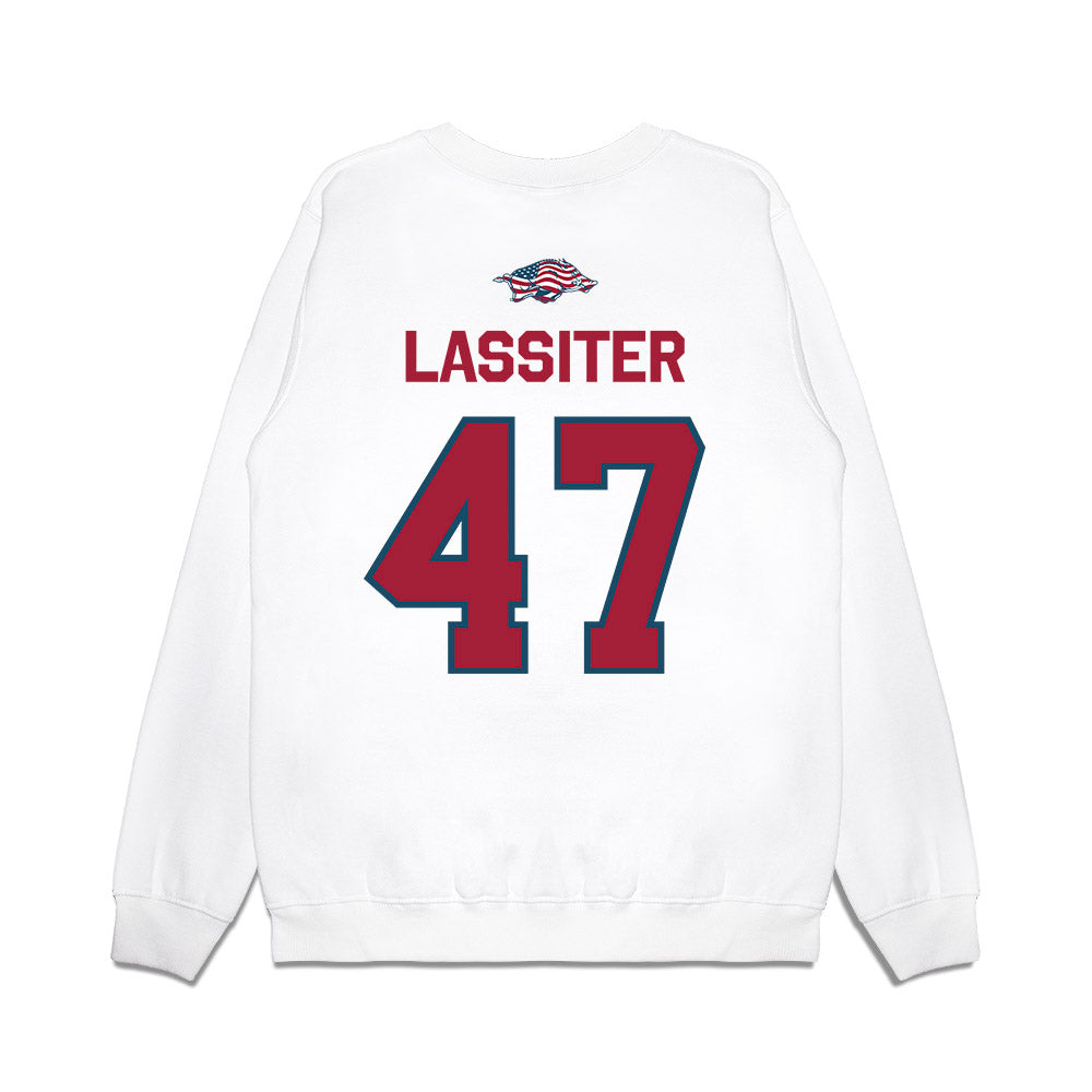 Arkansas - NCAA Football : Maddox Lassiter - Patriotic Collection Premium Crewneck Sweatshirt-1