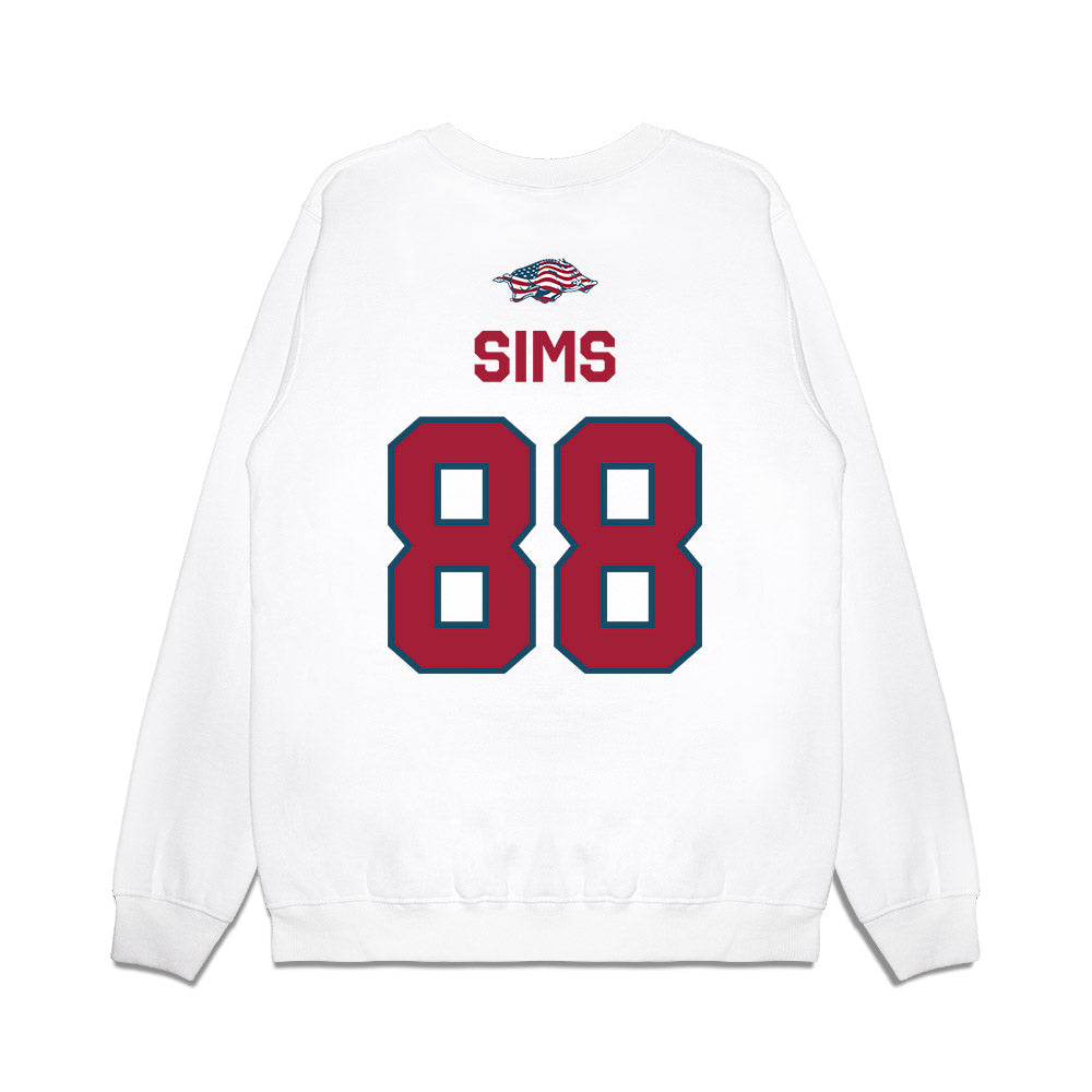 Arkansas - NCAA Football : Xadavien Sims - Patriotic Collection Premium Crewneck Sweatshirt-1