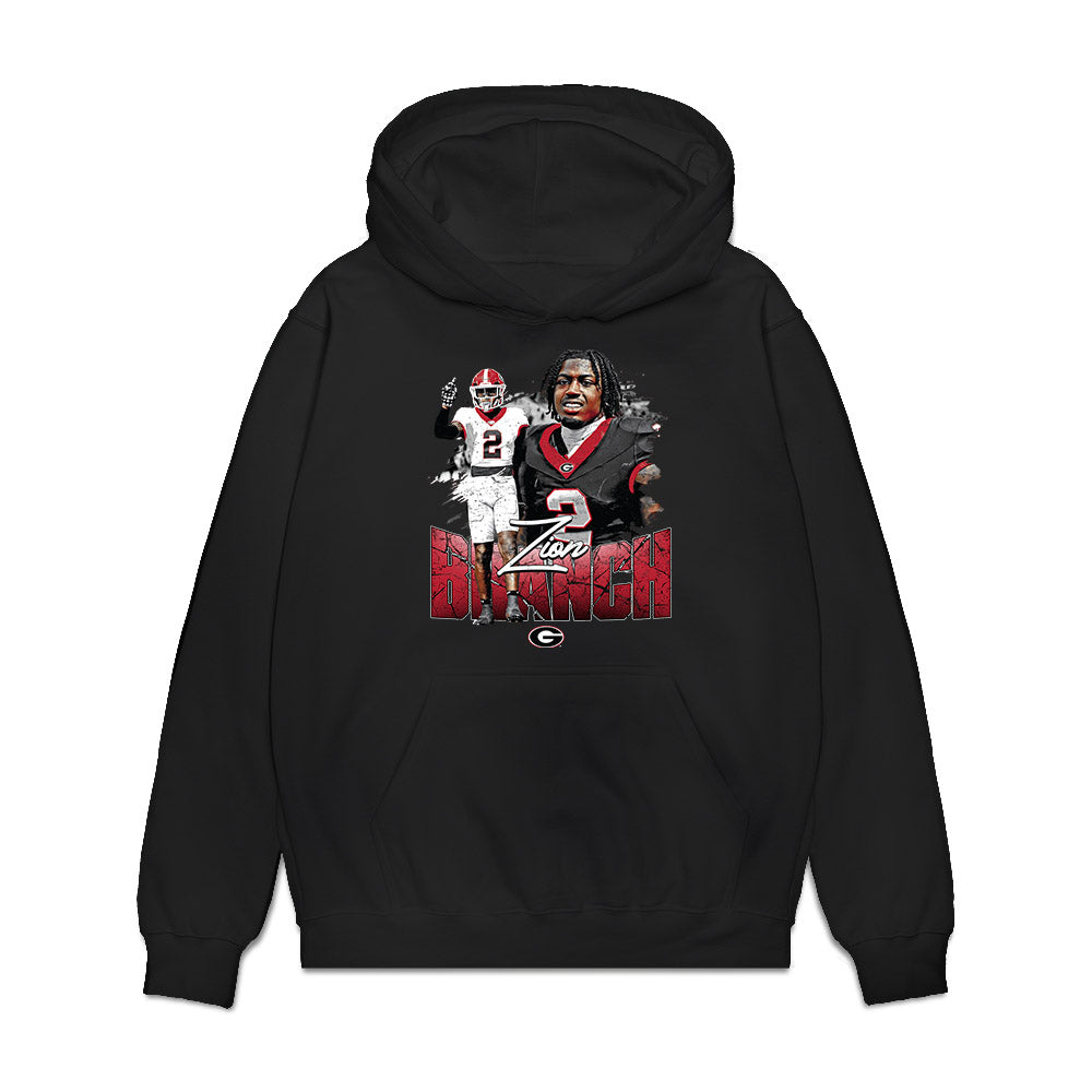 Georgia - NCAA Football : Zion Branch - Collage Premium Hooded Sweatshirt-0