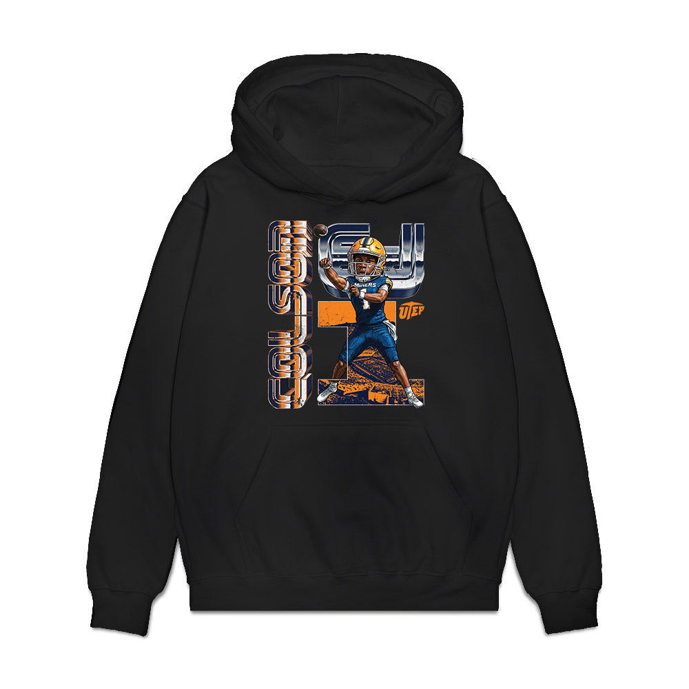 UTEP - NCAA Football : EJ Colson - Graphic Premium Hooded Sweatshirt-0
