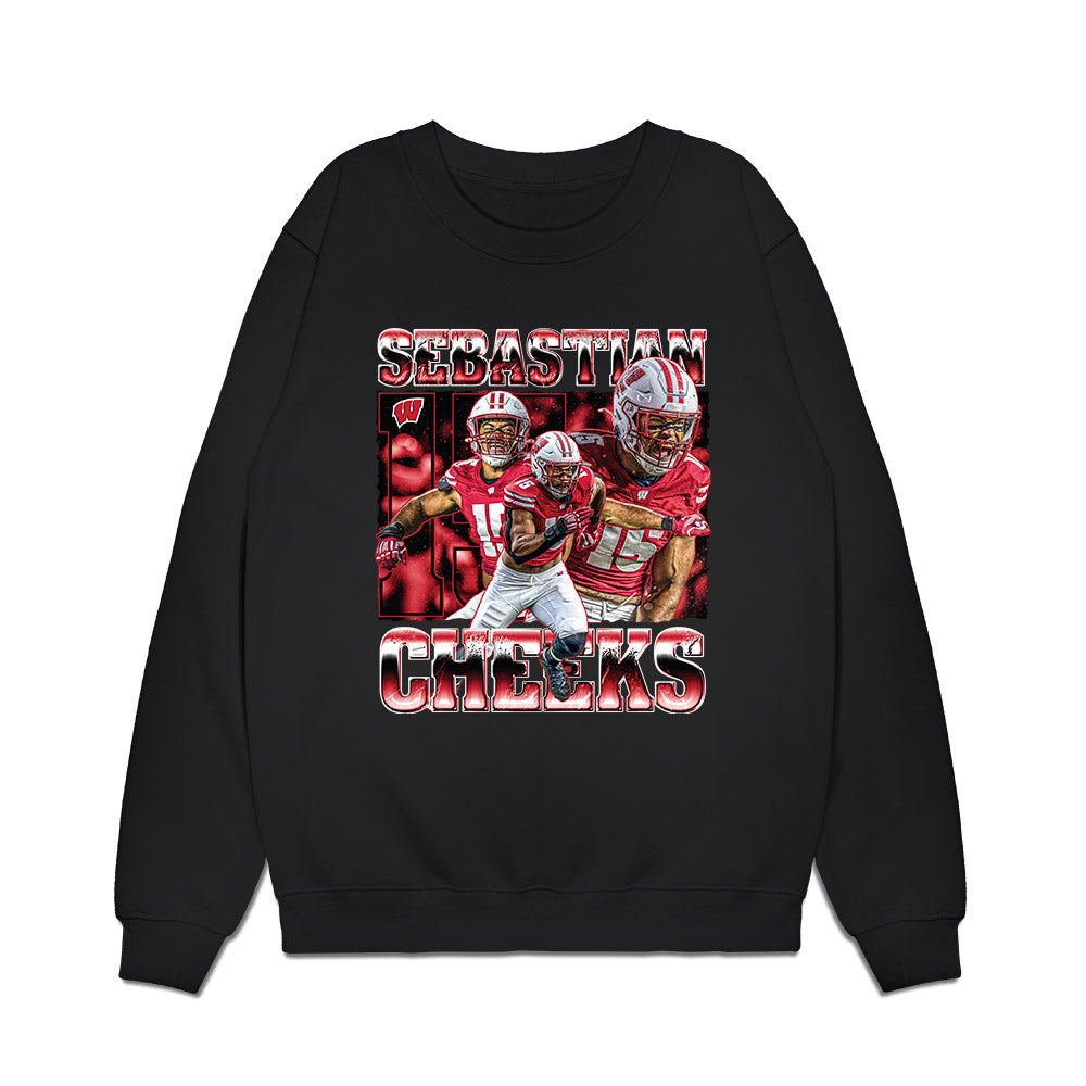 Wisconsin - NCAA Football : Sebastian Cheeks - Collage Premium Crewneck Sweatshirt-0